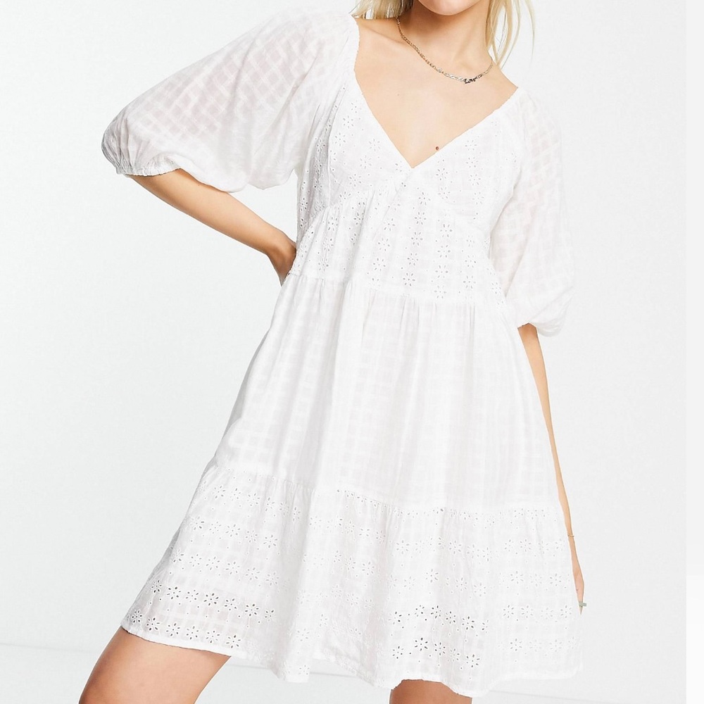 White Eyelet Babydoll Dress